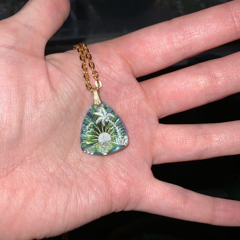 Gorgeous Carved Beach Necklace